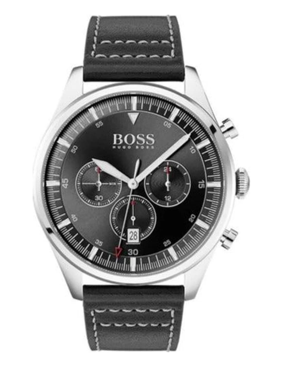 Hugo Boss Pioneer 1513708 men's silver watch, cuir strap