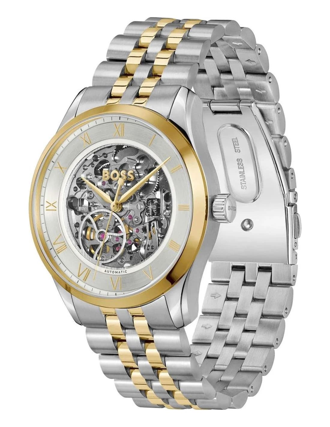 Montre Hugo Boss Principle 1514237 homme bicolore, bracelet maillons acier vue 3