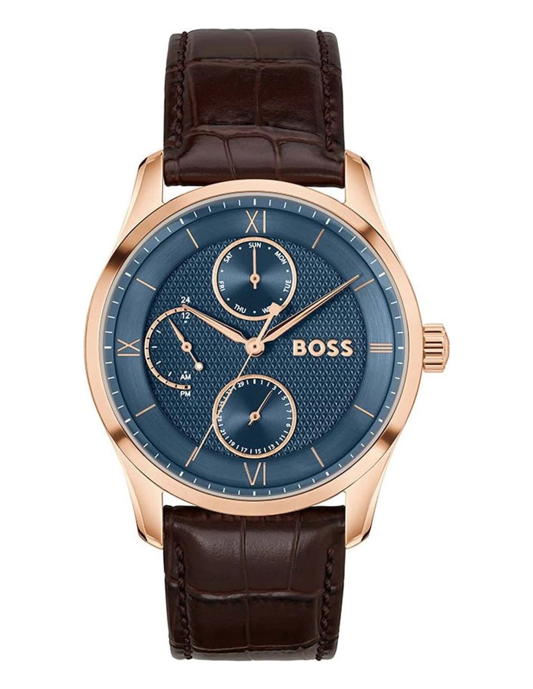 Hugo Boss Principle Master 1514273 men's rose gold watch, cuir strap