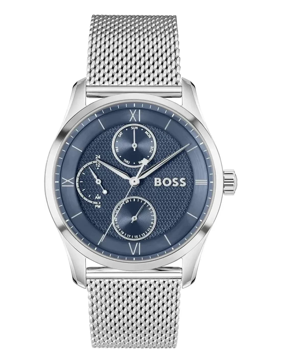 Hugo Boss Principle Master 1514276 men's silver watch, mesh (mailles) strap