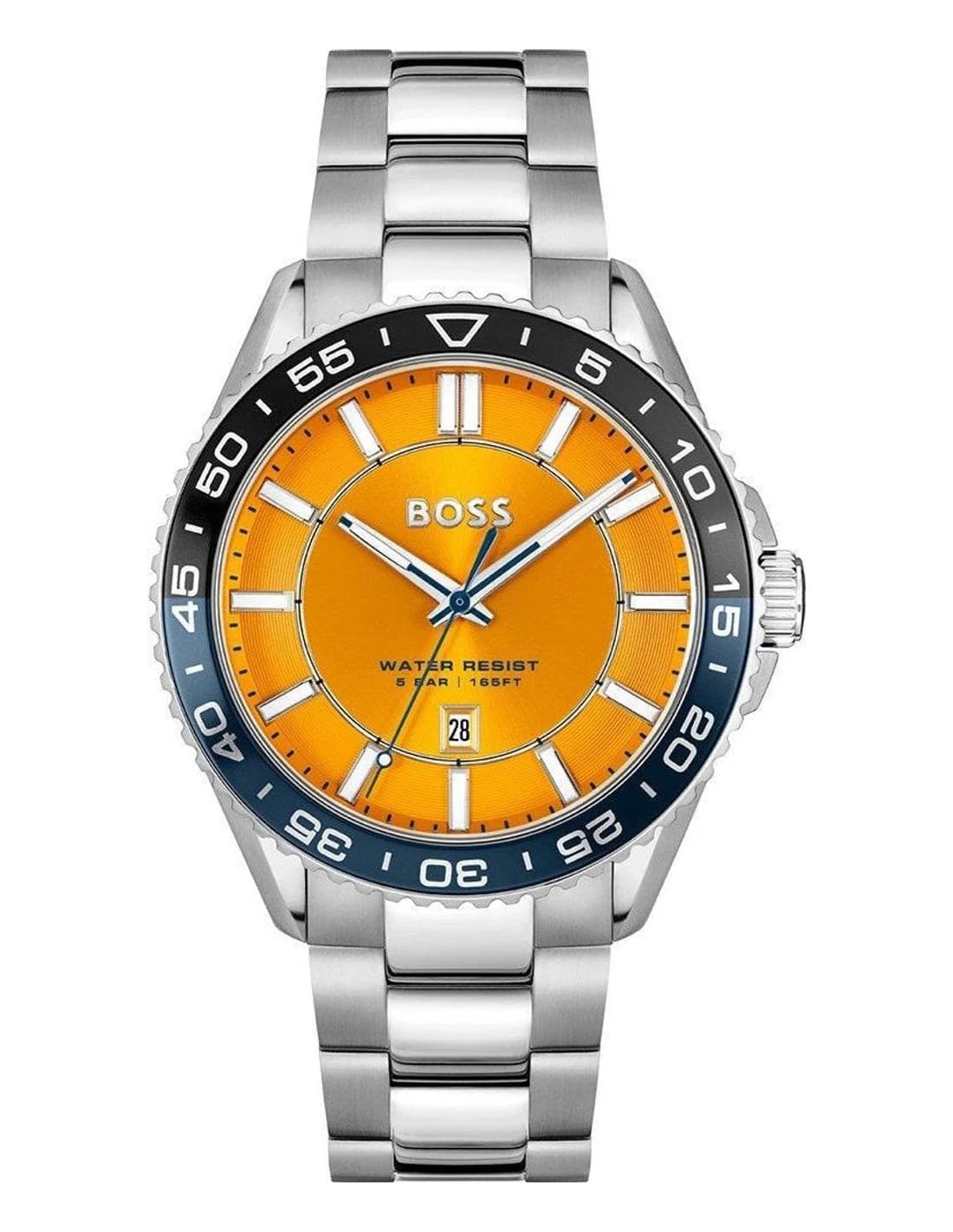 Montre Hugo Boss Runner 1514206 homme argentée, bracelet maillons acier