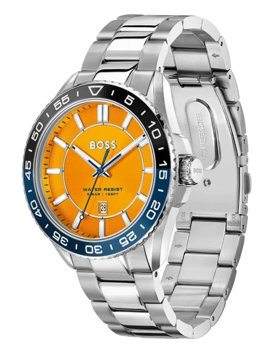 Montre Hugo Boss Runner 1514206 homme argentée, bracelet maillons acier vue 4