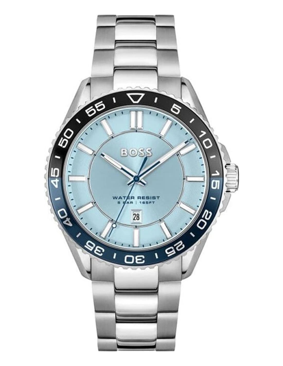 Montre Hugo Boss Runner 1514207 homme argentée, bracelet Maillons acier