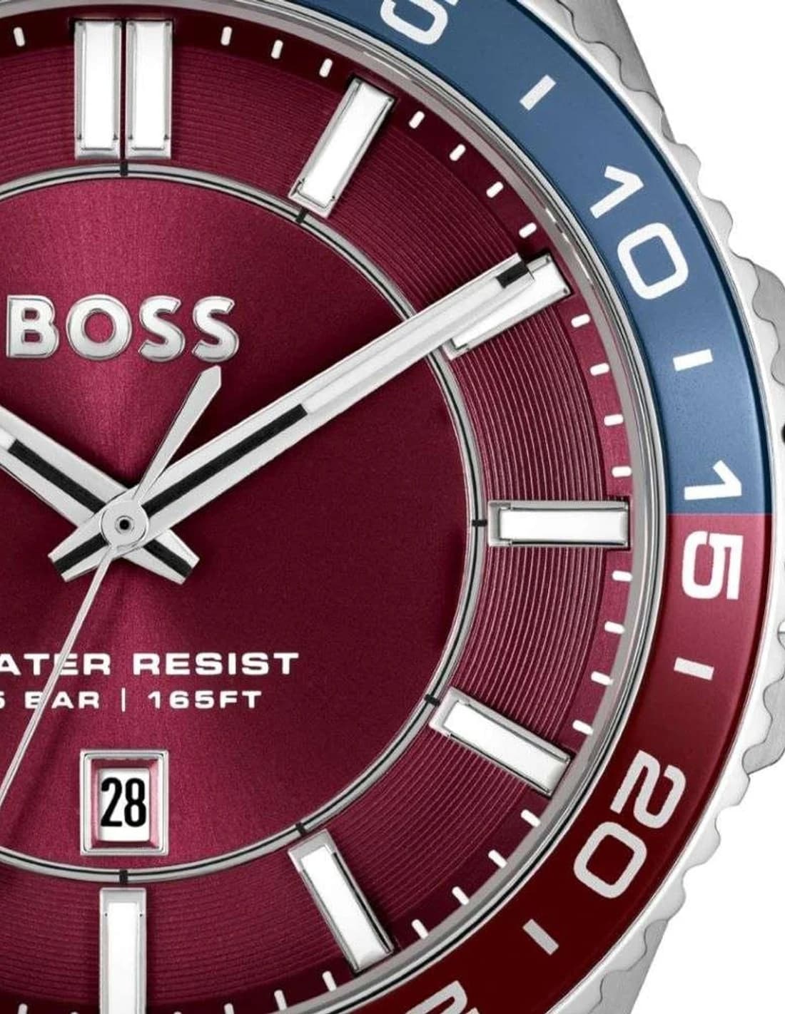 Montre Hugo Boss Runner 1514209 homme bordeaux, bracelet Stainless Steel bracelet vue 2