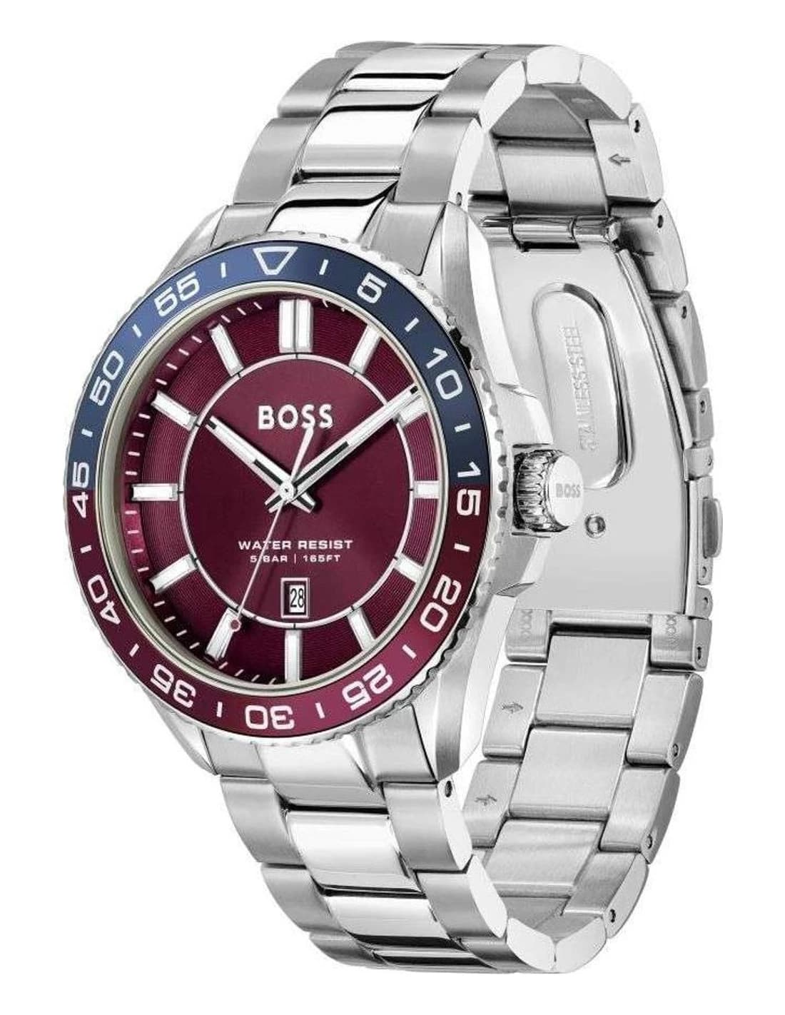 Montre Hugo Boss Runner 1514209 homme bordeaux, bracelet Stainless Steel bracelet vue 3
