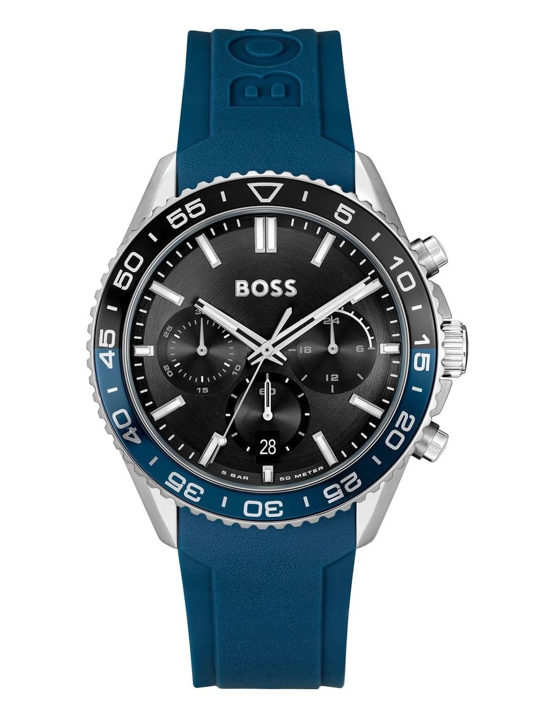 Hugo Boss Runner 1514245 men's noir et bleu watch, silicone strap