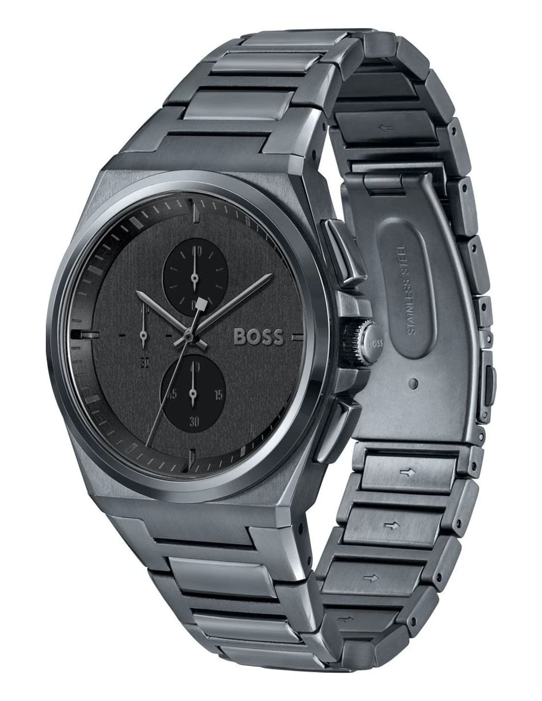 Hugo Boss Steer 1513996 men's gris argenté watch, maillons acier strap vue 2