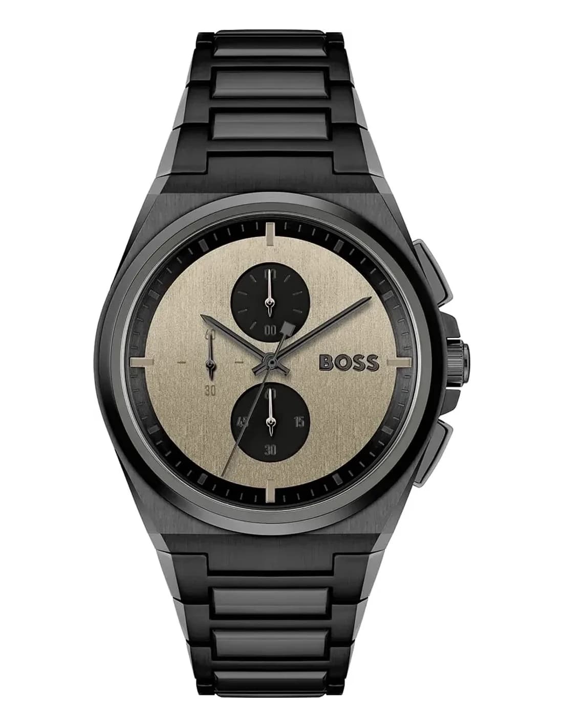 Montre Hugo Boss Steer 1514043 homme marron, bracelet Mailles acier