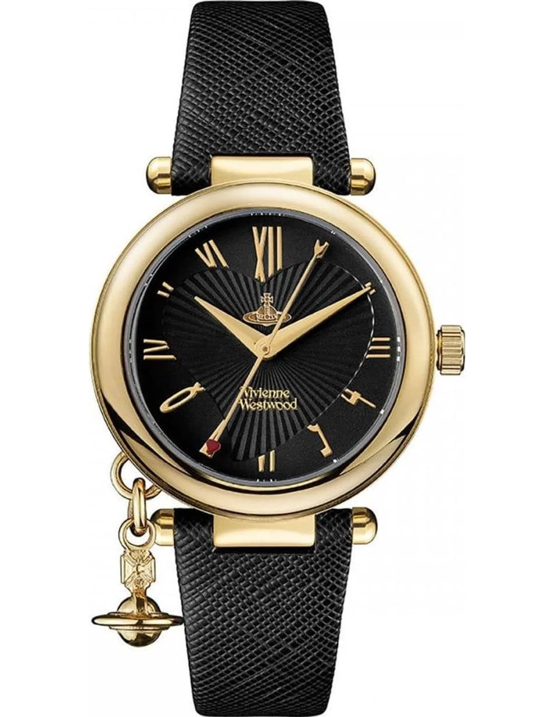 Montre Femme Vivienne Westwood Orb VV006GDBLK cadran noir bracelet cuir