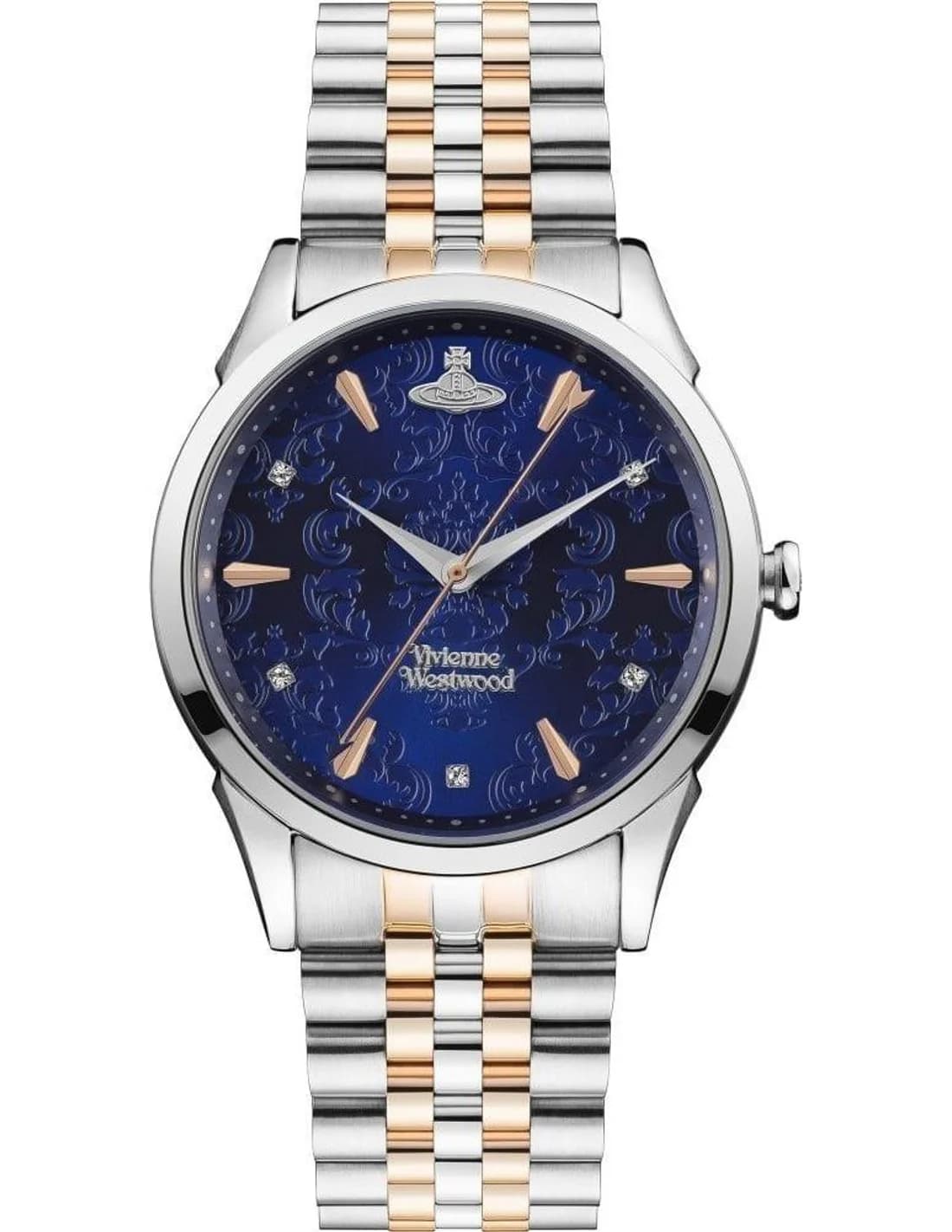 Montre Femme Vivienne Westwood Wallace VV208DBLSR cadran bleu bracelet acier