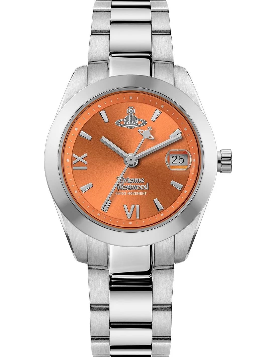Montre Vivienne Westwood VV292ORSL femme cadran orange bracelet acier