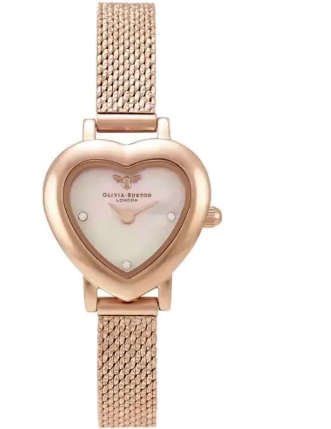 Montre Olivia Burton Mini Heart Blush OB16MC72 cadran en forme de coeur