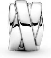 Charm Pandora Clip argent Rubans polis Pandora Moments vue 2