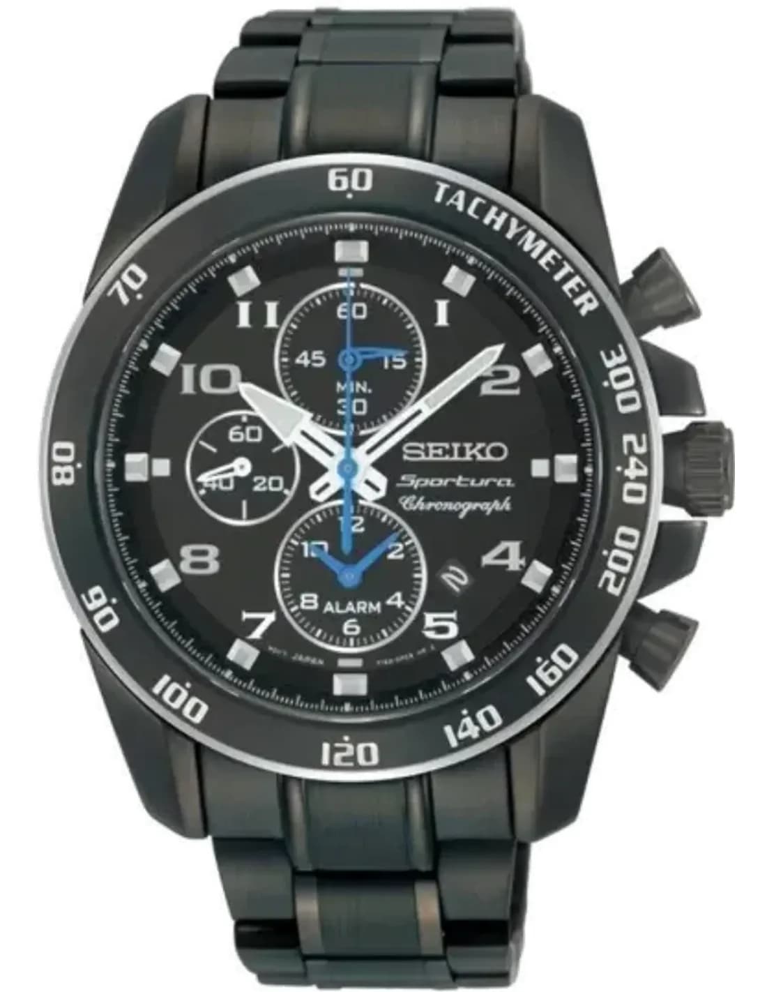 Seiko SNAE77 Stainless Steel Black Watch