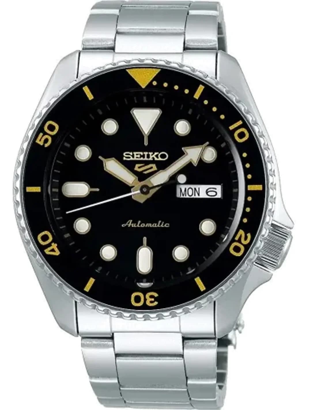 Montre Homme Seiko SRPD57K1 Automatique Acier Cadran Noir et Or