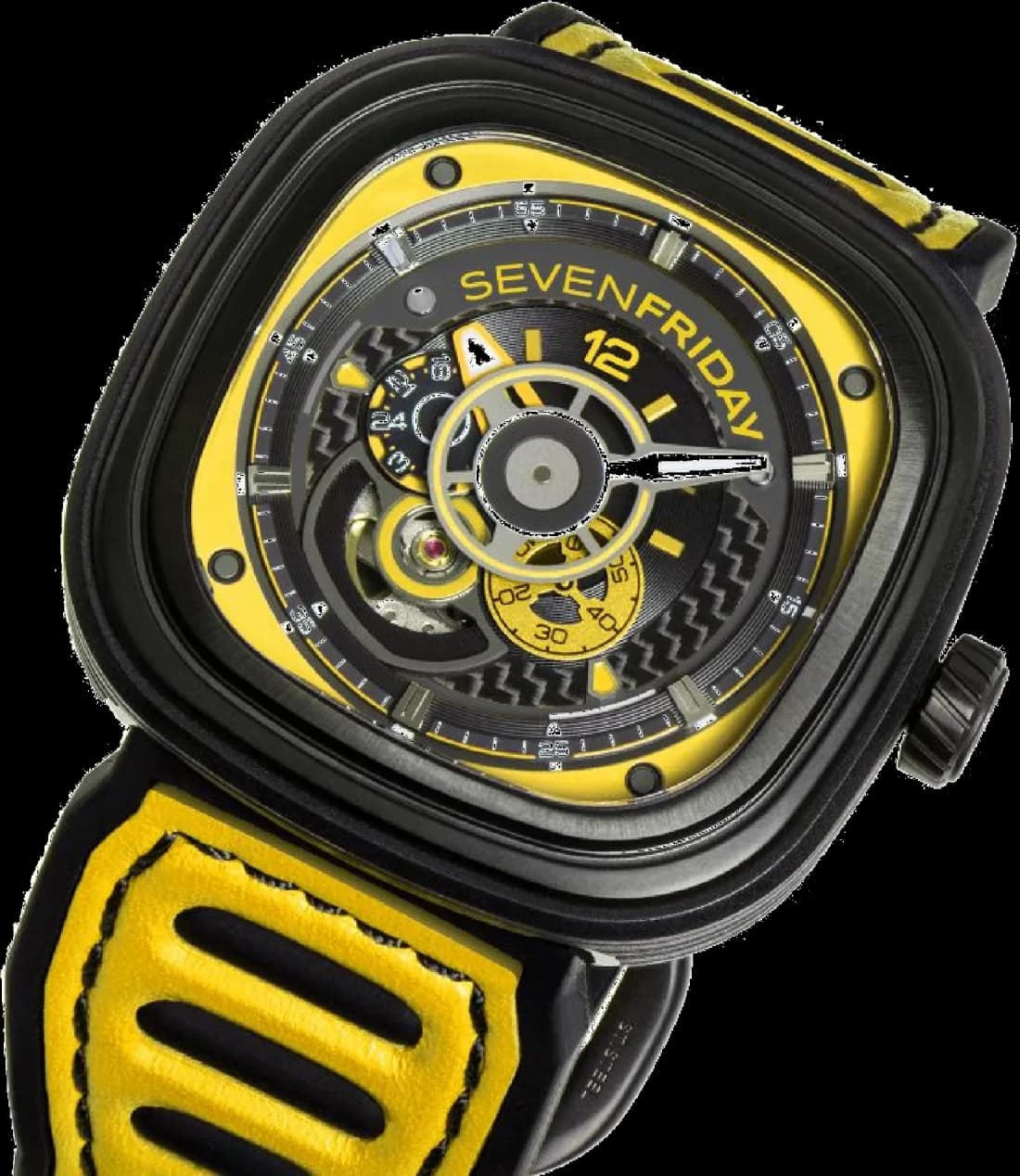Montre Sevenfriday P3B/03 homme verso boîtier noir