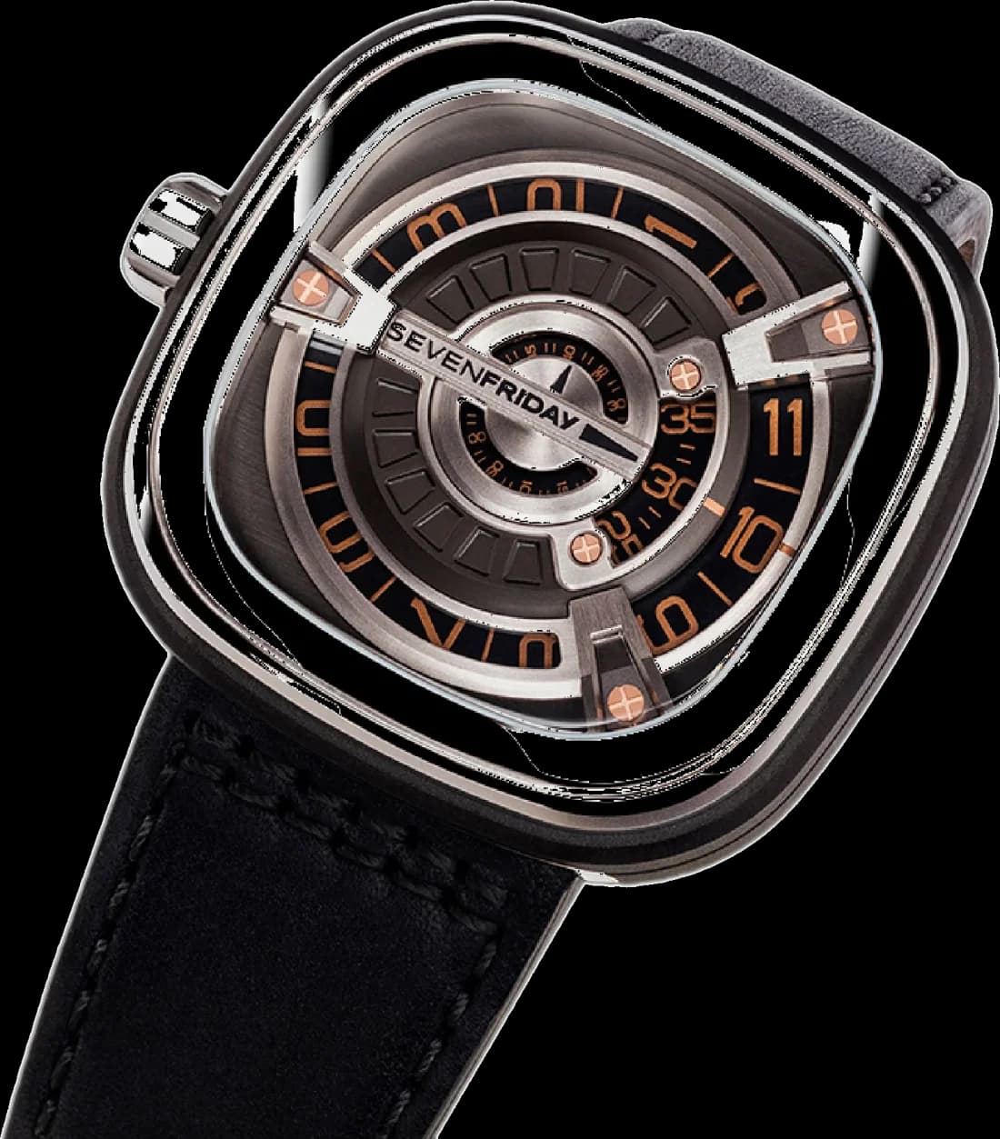 Montre Sevenfriday M1/03 homme détail cadran bicolore