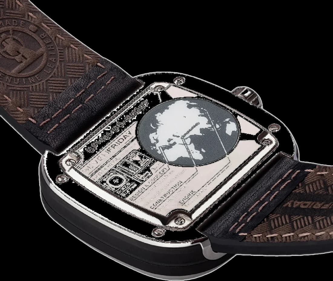 Montre Sevenfriday M1/03 homme verso boîtier argent