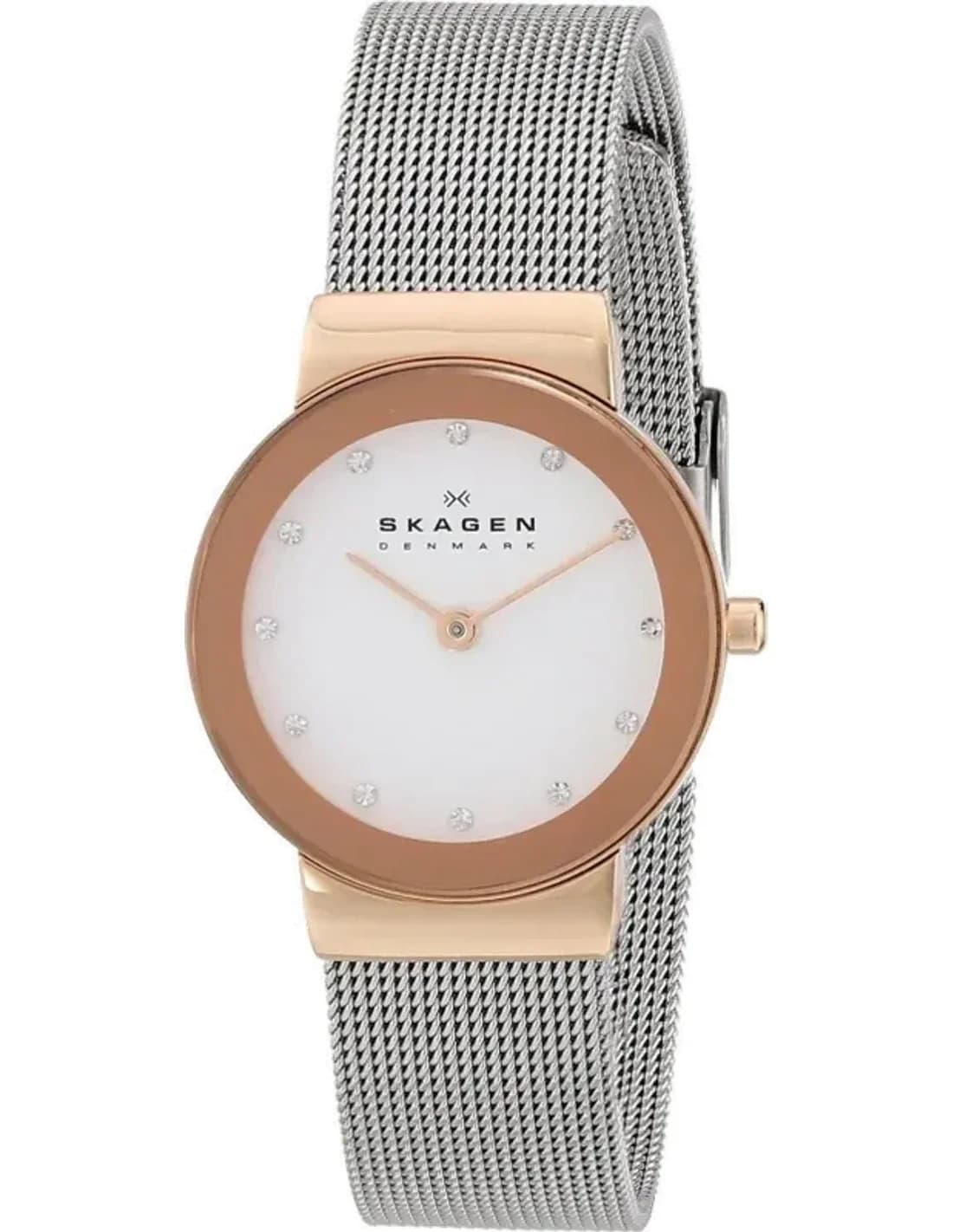 Women's Watch Skagen Freja 358SRSC in Rose Gold Stainless Steel and Milanese Mesh