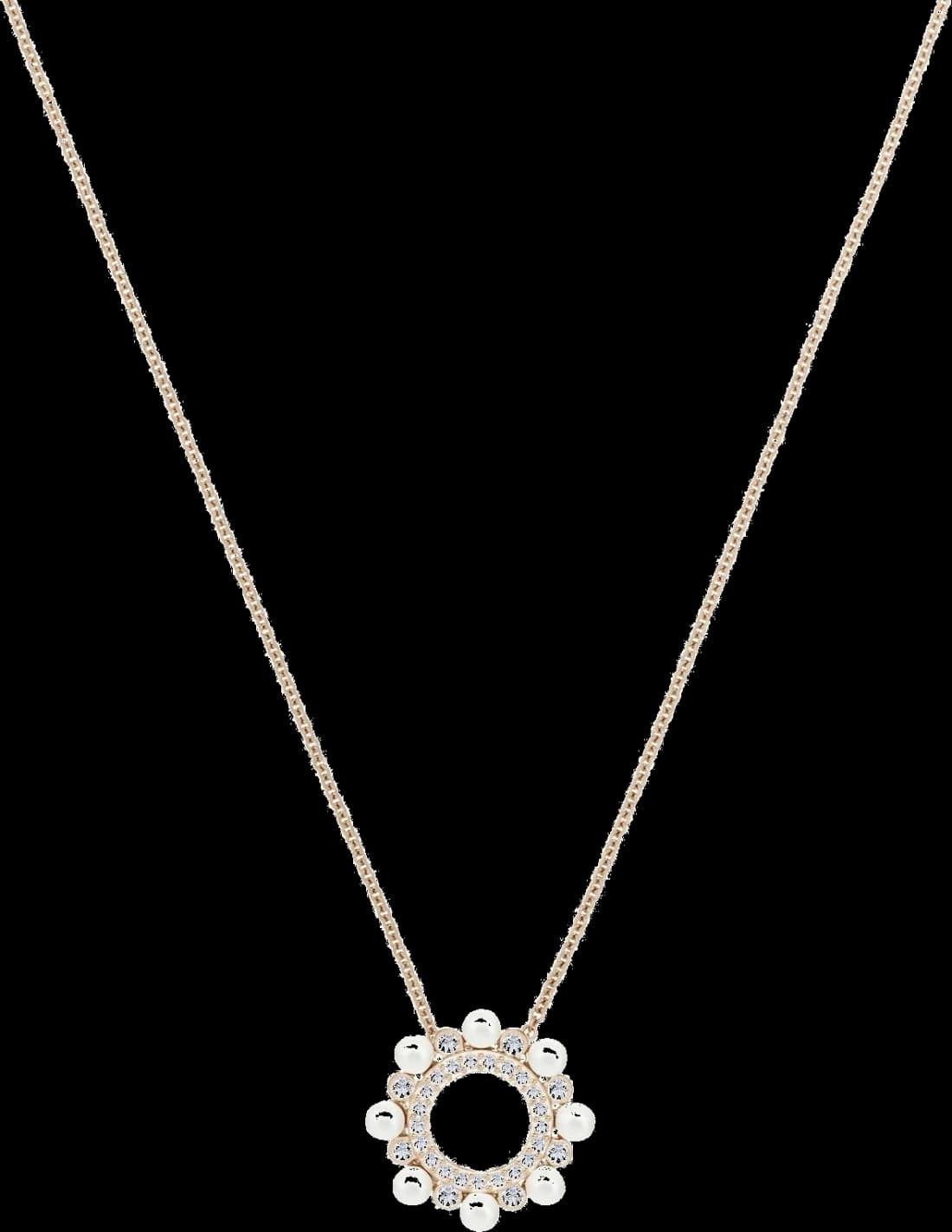 Collier Swarovski Major 5429963 plaqué or rose perles et cristaux blancs
