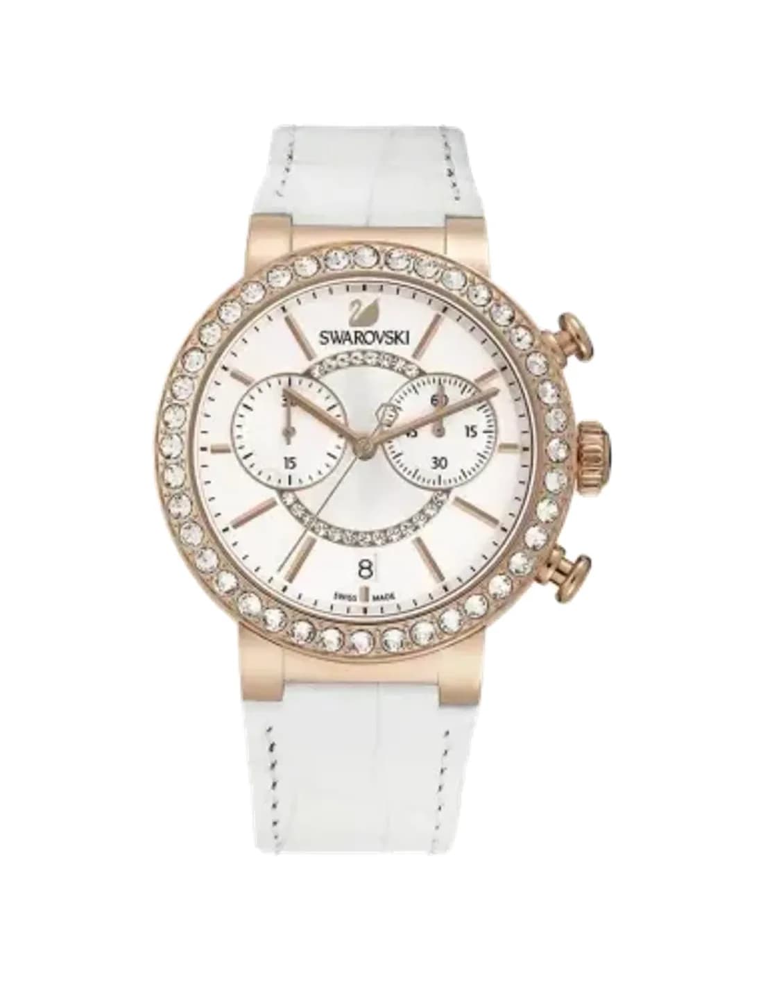 Montre Femme Swarovski Citra 5080602 bracelet cuir blanc