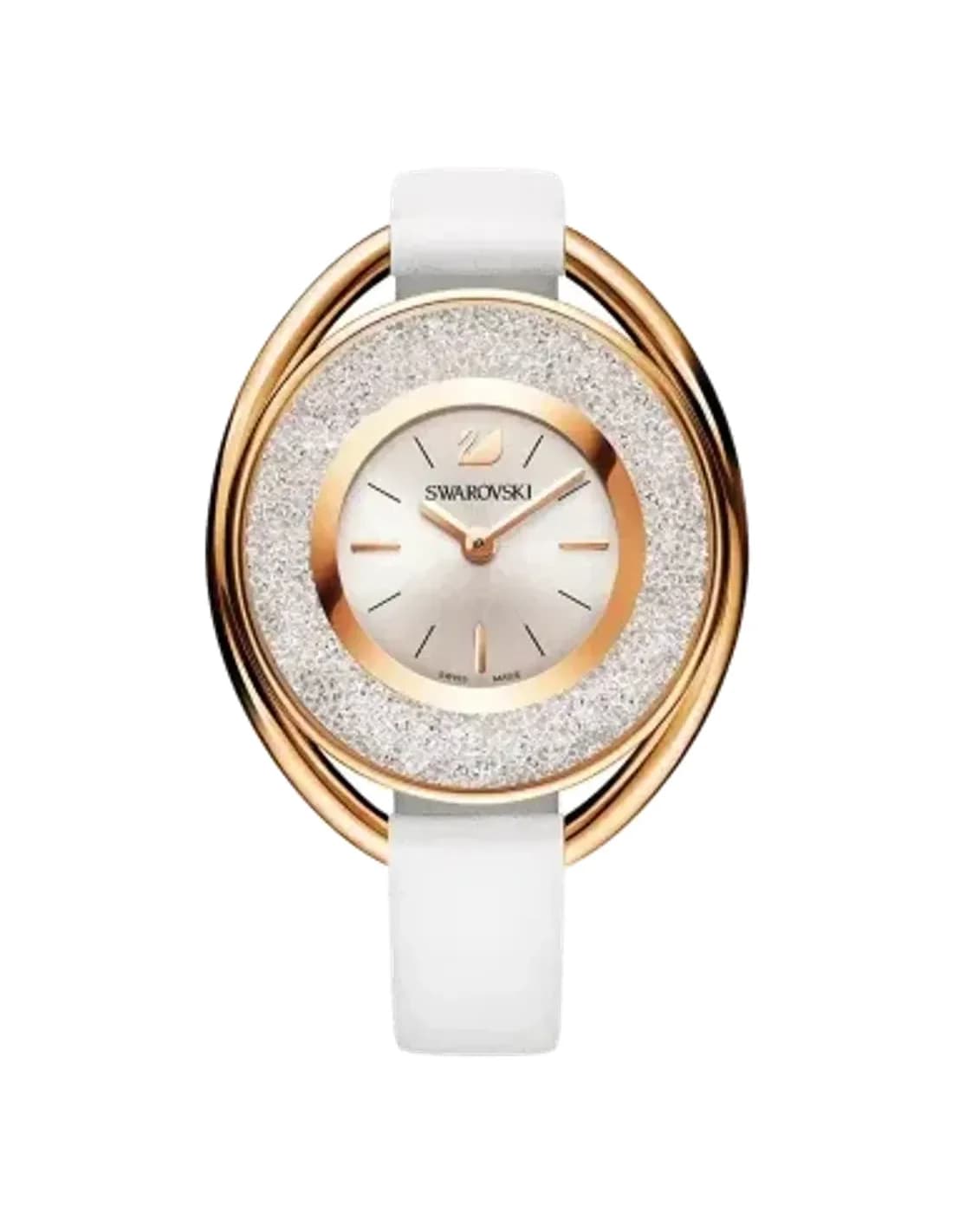 Montre Swarovski Crystalline 5230946 Ovale bracelet en cuir blanc