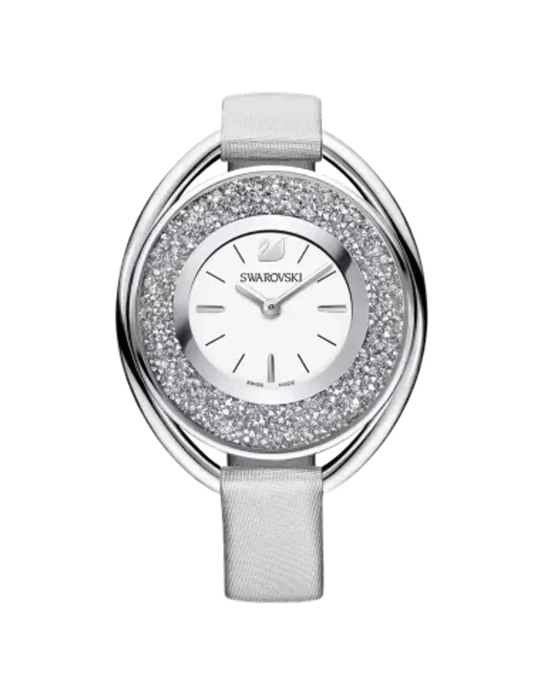 Montre Femme Swarovski 5263907 Crystalline Bracelet Cuir Gris et Cristaux