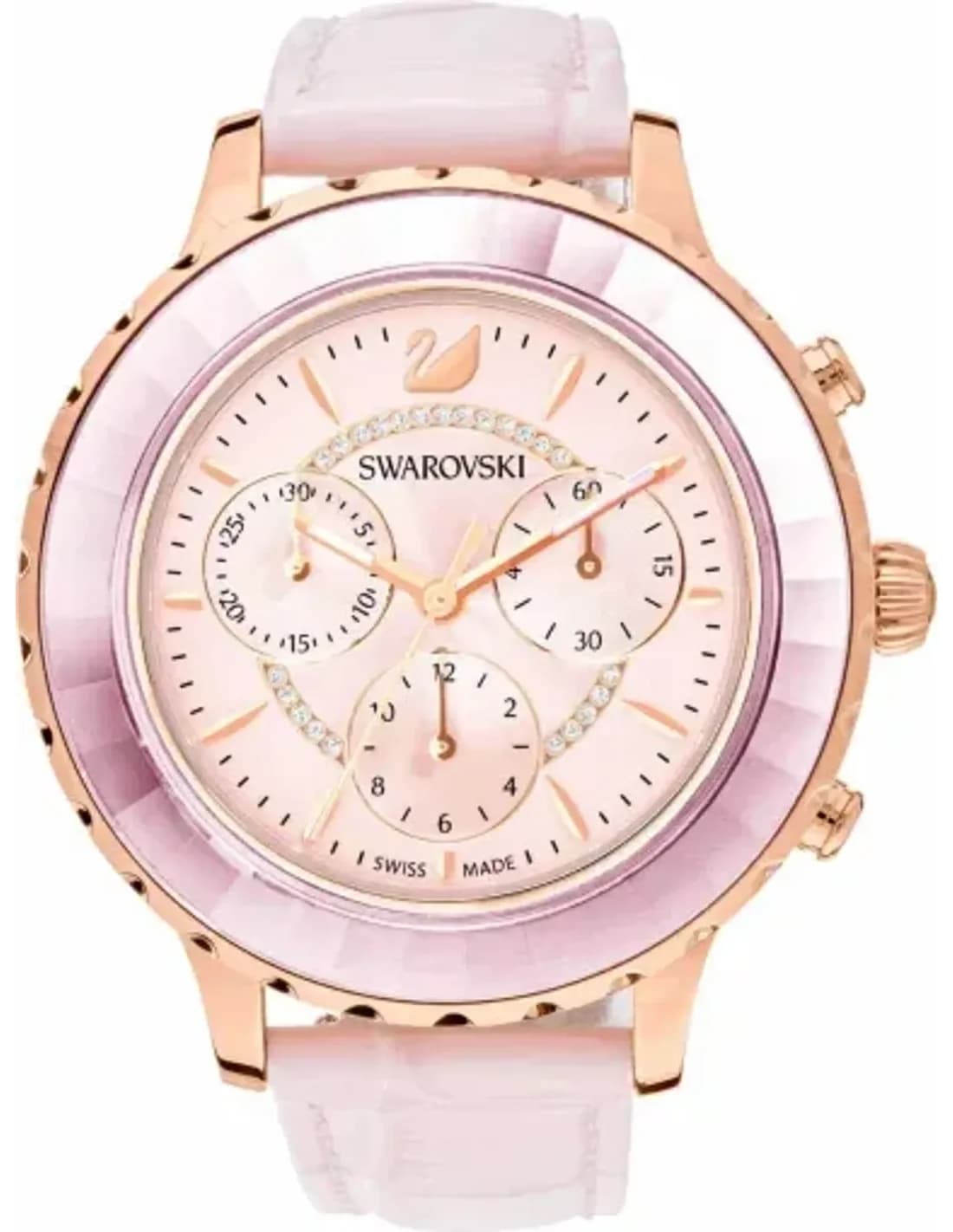 Swarovski Octea Lux 5452501 Chronograph Women's Watch Pink Leather Strap