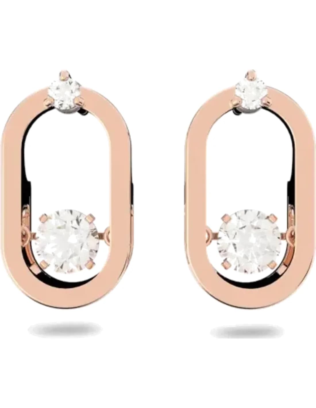 Swarovski Una 5468118 stud earrings rose gold plated white crystals