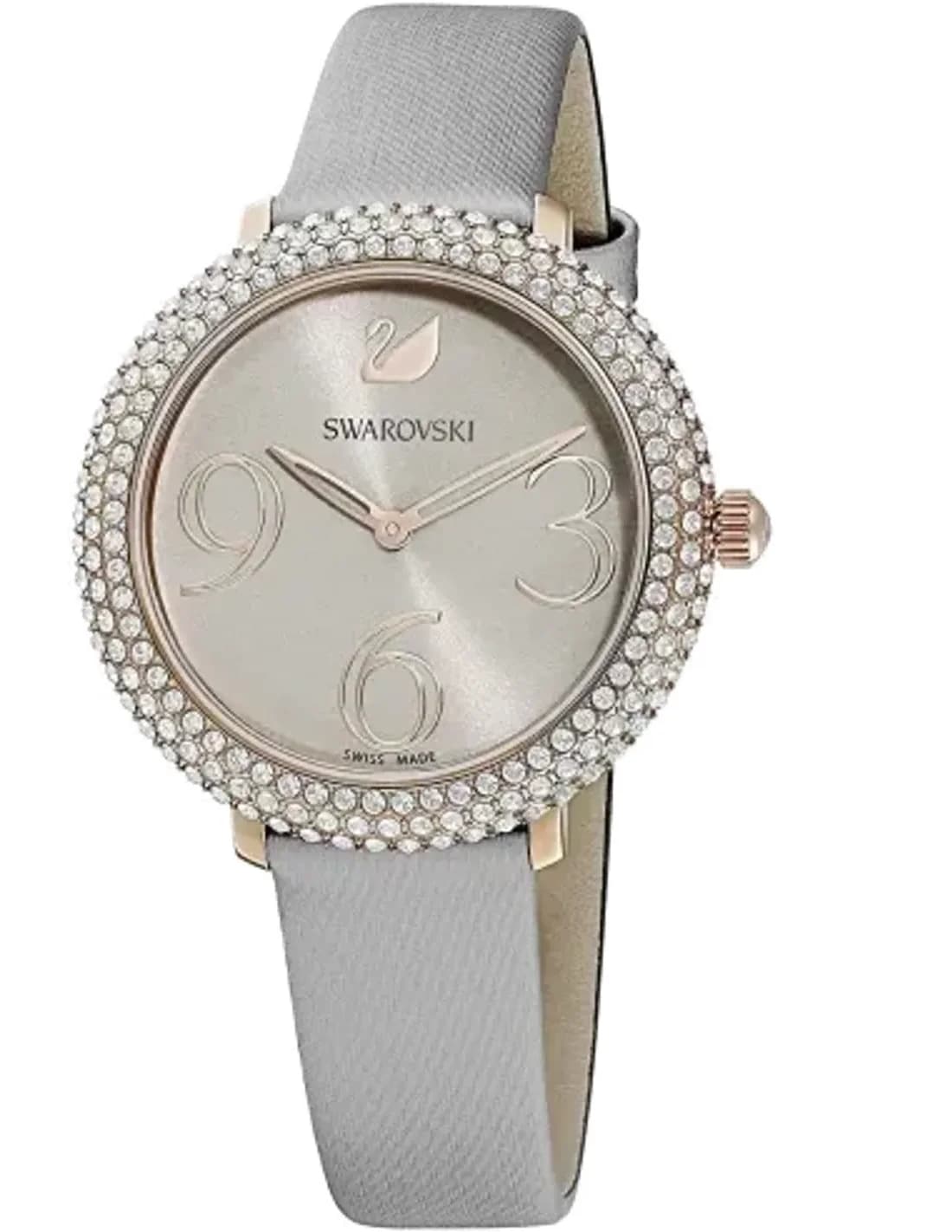 Montre Femme Swarovski 5484067 Crystal Frost à Bracelet en Cuir Gris