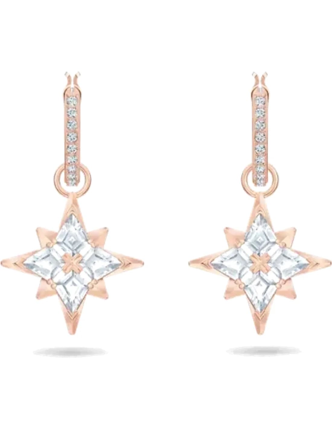 Swarovski Symbolic Star Earrings 5494337 Rose Gold Plated White Crystals