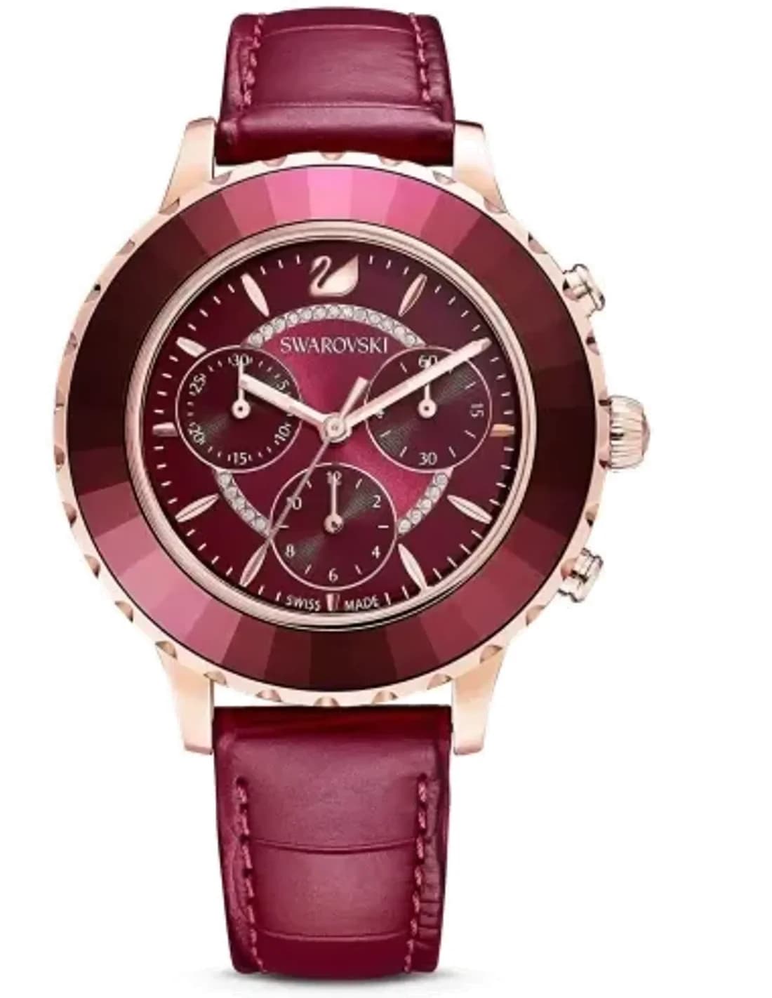 Women's Watch Swarovski 5547642 Octea Lux Chrono in Red Leather