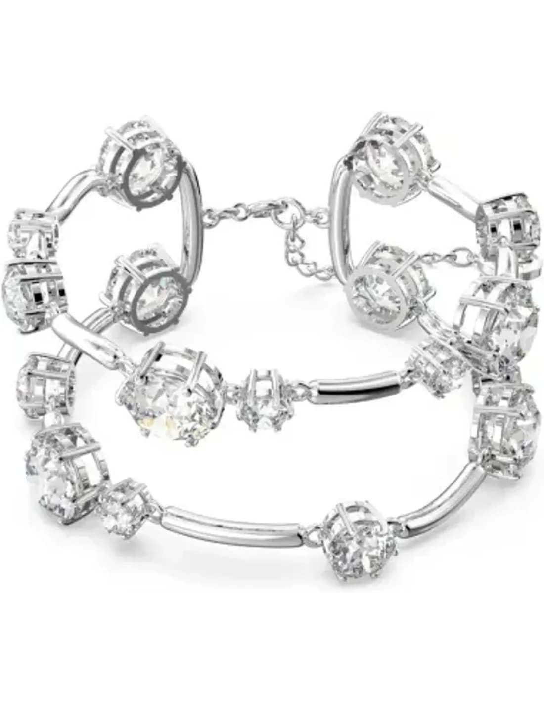 Bracelet Jonc Swarovski Constella Coupes rondes mixtes Plaqué Rhodium Blanc
