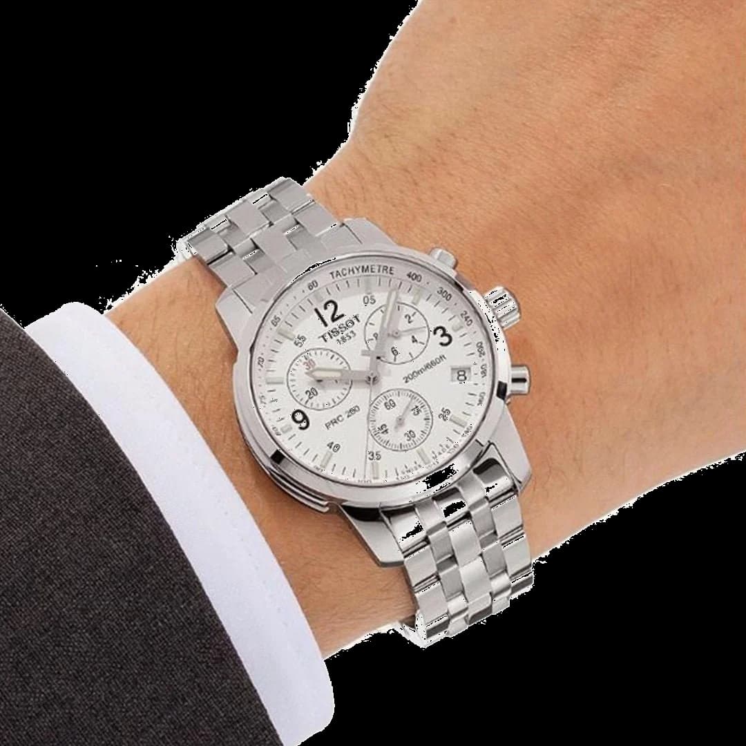 Montre Tissot T17158632 homme détail cadran blanc