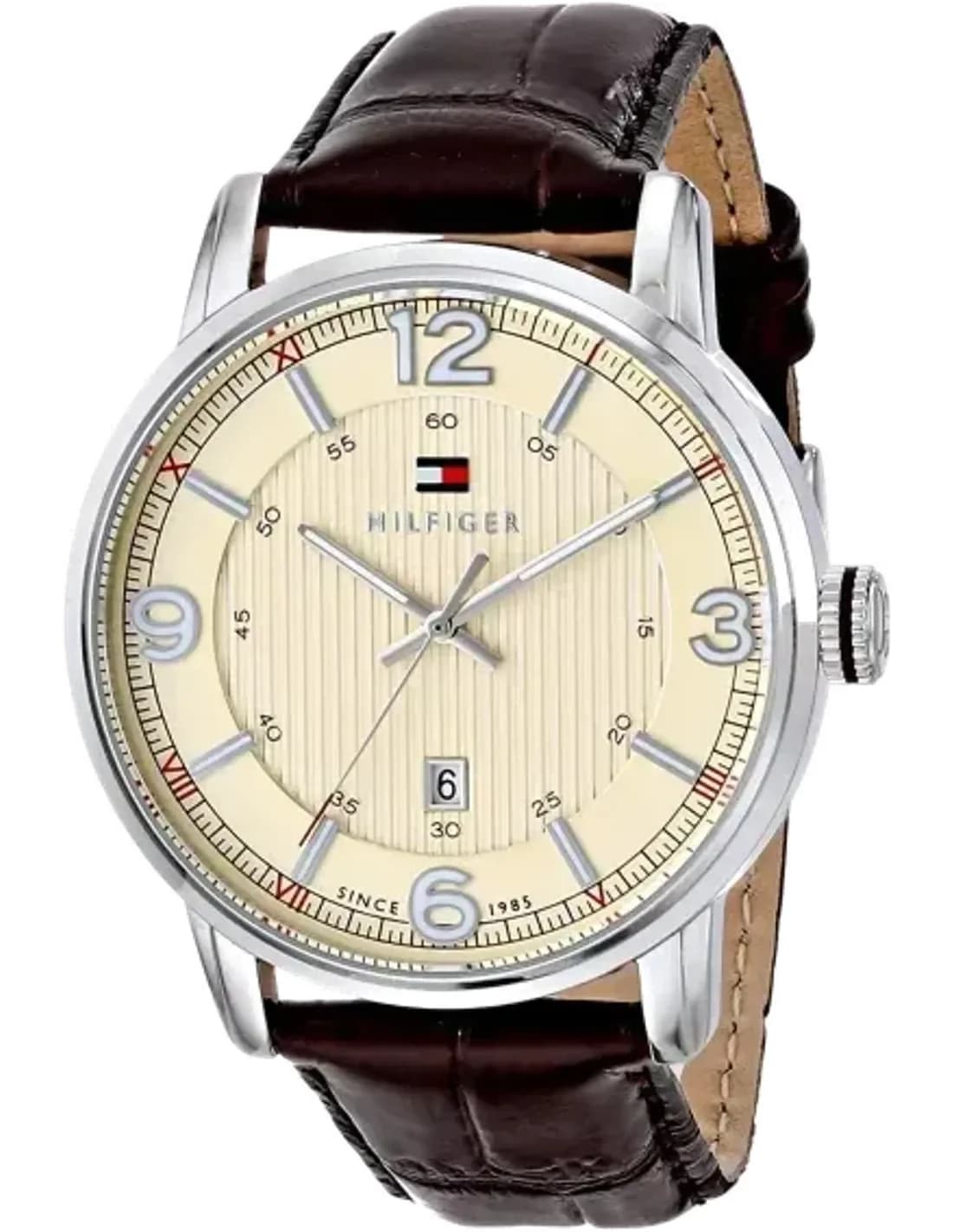 Montre Homme Tommy Hilfiger George 1710343 Cadran beige et bracelet brun