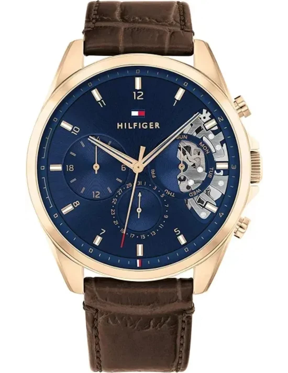 Montre Tommy Hilfiger 1710453 Baker Squelette en Acier et Bracelet Cuir