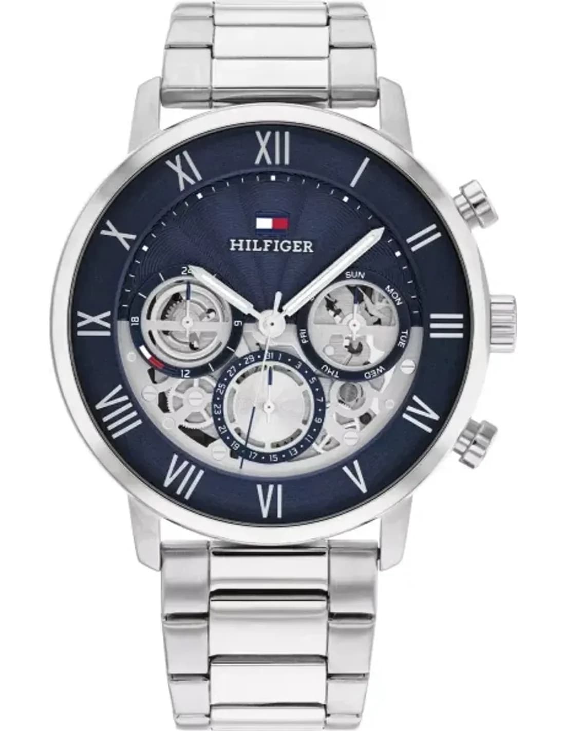 Montre Tommy Hilfiger 1710569 Legend en Acier Argenté et Cadran Bleu Squelette