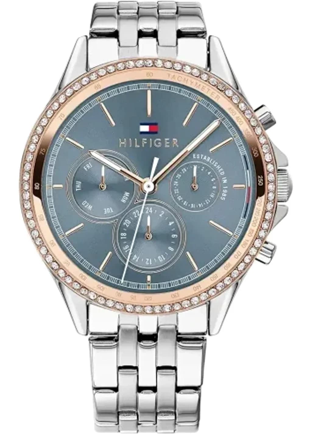 Montre Tommy Hilfiger Ari 1781976 cadran bleu ornée de brillants