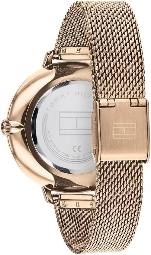 Montre Tommy Hilfiger 1782158 en acier rose doré et maille milanaise vue 3