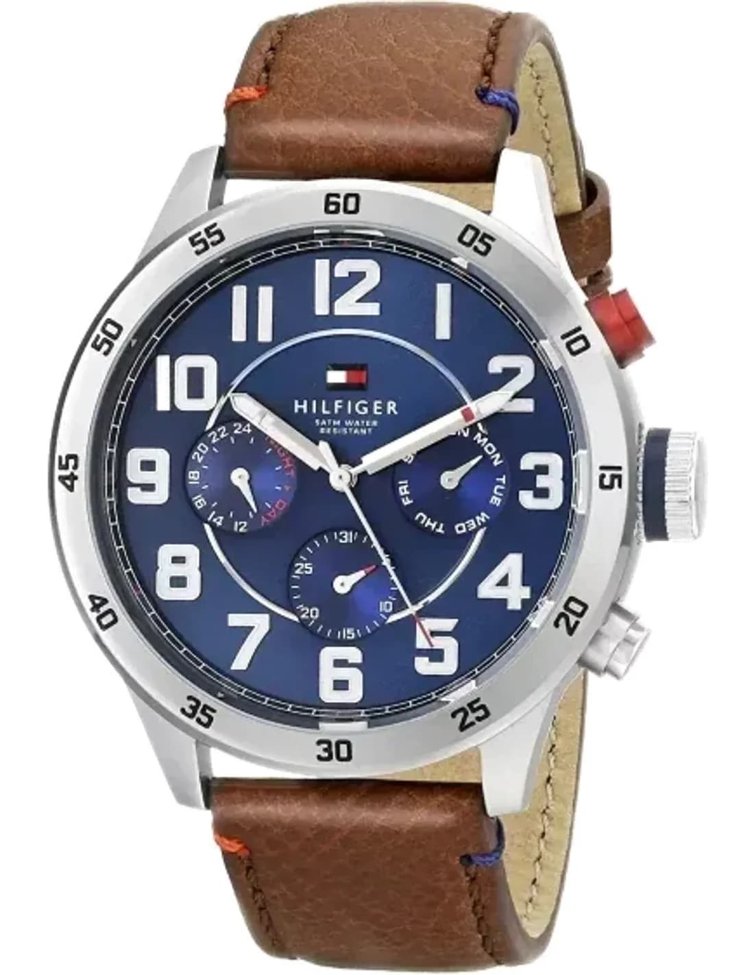 Montre Tommy Hilfiger 1791066 avec Boîtier en Acier et Bracelet en Cuir Marron