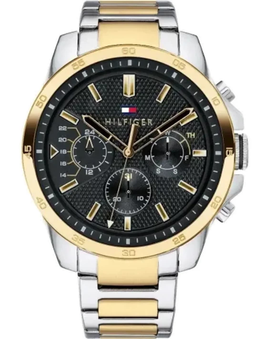 Montre Homme Tommy Hilfiger 1791559 Decker Acier Bicolore et Cadran Bleu