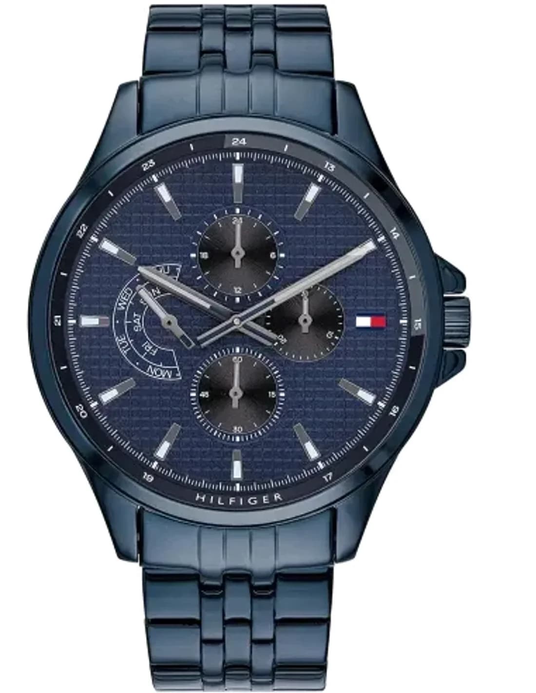 Montre Tommy Hilfiger 1791618 Shawn Cadran Bleu et Bracelet Cuir Brun