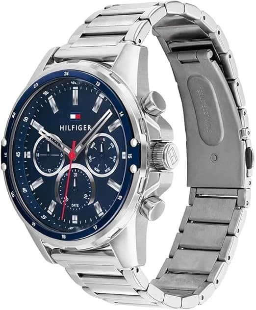 Tommy Hilfiger Mason 1791788 — chronographe sport acier bleu — design affirmé vue 2