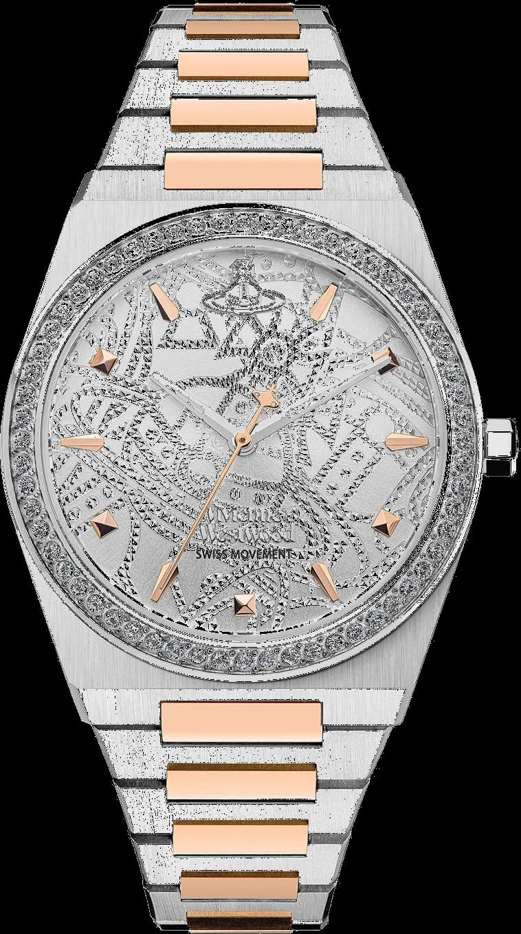 Vivienne Westwood VV244WSSR Two-Tone Bracelet Watch with Crystal-Set Case