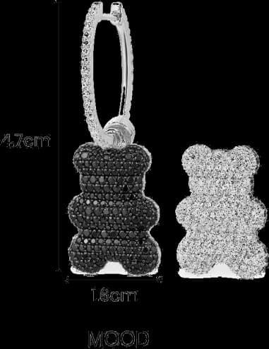 APM Monaco Yummy Bear Clip Single Earring in 925 Silver vue 4