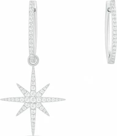 Boucles d'oreilles APM Monaco asymétriques Météorites et son Anneau