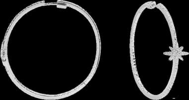 Boucles d'oreilles APM MONACO créoles météorites en argent 925