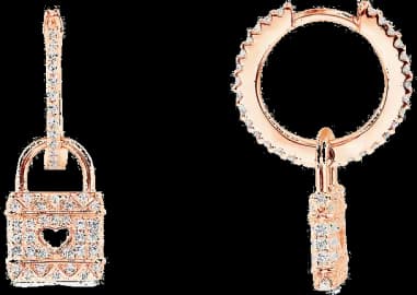 Boucles d'oreilles APM Monaco mini cadenas plaqué or rose 18k