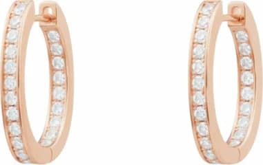 Boucles d'oreilles APM Monaco rectangulaires or rose en argent 925 Monaco x Charles Leclerc