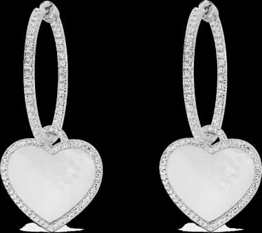 Boucles d'oreilles créoles APM Monaco coeur en argent massif